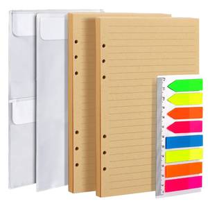 lot 14327 image: LEOBRO A5 Refill Paper, 90PCS Craft Lined Paper Refill, 6 Ring A5 Planner Insert Refill Paper for Planner Binder Notebook Journal, with Bookmarkers, Page Marker and Binder Pocket and Ruler, 5.6in x 8.2in