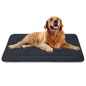 lot 19247 image: JoicyCo Large Dog Bed Soft Dog Crate Pad Mat, 42 in Non-Slip Bottom Washable Dog Sleeping Mattress Pet Beds Cat Bed Kennel Pad, Dark Blue Gray