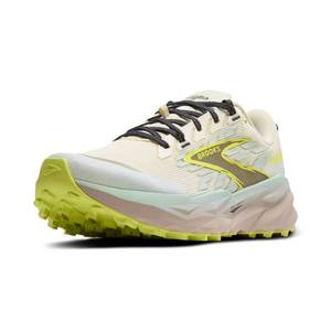 lot 19255 image: Brooks Women�s Cascadia 19 Mountain Trail Running Shoe - CoconutMisty BlueEbony - 10 Medium (Slightly Worn)