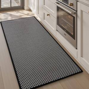 lot 19285 image: AMOAMI Kitchen Mats for Floor, Kitchen Rugs Non Slip Machine Washable, Kitchen Runner Rugs Non Skid Super Absorbent Dirt Resist in Front of Sink Standing Mat, 20inx70in Black
