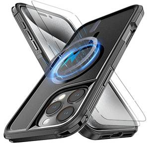 lot 20146 image: YmhxcY for iPhone 16 Pro Case with MagSafe, 10 Ft Anti Fall TestNon-Slip2 TPE Screen Protectors Shockproof Military-Grade Protection Heavy Duty Full-Body Case for iPhone 16 Pro 6.3in-Black