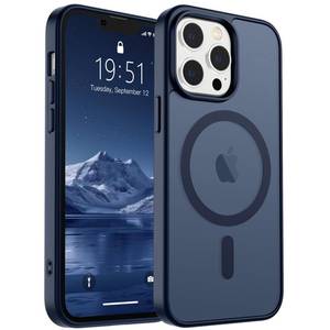 lot 20171 image: SUPFINE Magnetic for iPhone 12 Pro Max Case (Compatible with MagSafe) (Military Grade Drop Protection) Translucent Matte Shockproof Phone Cover,Dark Blue (Different Modle, Check Picture)