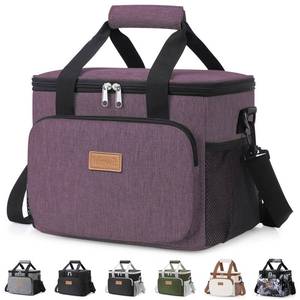 lot 20185 image: Lifewit Medium Lunch Bag, Insulated Lunch Box, Soft Cooler Cooling Tote for Adult Men Women, Purple 12-Can (9L)