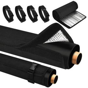 lot 20210 image: HVAC Pipe Insulation Cover, AC Pipe Insulation Outdoor 600D Oxford 3 Layers HVAC Insulation Wrap - 72x10.2 Inch AC Covers for Outside, Easy Install with 4 Adjustable Straps, Black