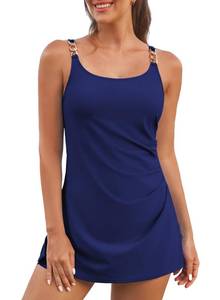 lot 20217 image: Aleumdr Swim Suits for Women 2025 Swim Dress One Piece Swimsuits Womens Skirted Tummy Control Bathing Suit for Womens Swimsuits Rompers Modest Swimwear Blue XX-Large