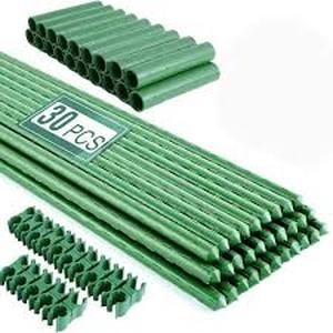lot 3051 image: Green Garden Plant Stakes with Connectors