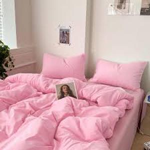 lot 14251 image: Nanko Light Pink Duvet Cover Set FullQueen 100percent Microfiber