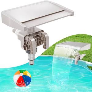 lot 1228 image: Pool Fountain Waterfall for Above Ground Pools with 7-Color LED Lights, Smooth Flowing Pool Waterfall for Outdoor Decor and Relaxation, Adjustable Width Fits Various Frame Pools (Led Light)