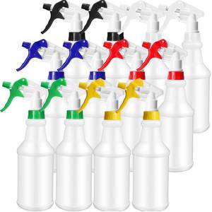lot 1233 image: Eccliy 12 Pcs 16 Oz Plastic Spray Bottle, Adjustable Empty Reusable Sprayer for Cleaning, Planting, Water, Bathroom and Kitchen, BBQ, Commercial and Residential (Original,Multicolor)