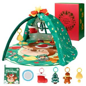 lot 1262 image: BEINGMATE Care Christmas Baby Play Gym Mat, Softer Tummy Time Mat