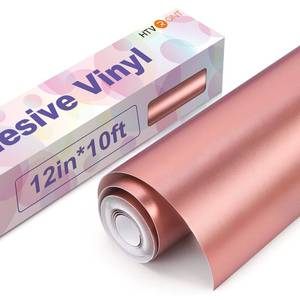 lot 2276 image: HTVRONT Rose Gold Matte Metallic Permanent Vinyl - 12in x 10FT Matte Rose Gold Permanent Adhesive Vinyl Roll Compatible with Cricut Cutting Machine - Easy to Weed and Transfer