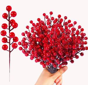 lot 2304 image: Zhmiyiqijiay 50 Pack Christmas Tree Decorations Artificial Red Berry Stems, 8 Inches Christmas Berries Branches Christmas Decorations for Festival Home Decor