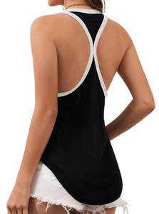 lot 2323 image: Hilinker Womens Scoop Neck Racerback Tank Tops Workout Summer Loose Sleeveless Shirts Black Small