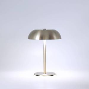 lot 2342 image: JHWDHD Portable LED Mushroom Table Lamp, 8.46 Metal Small Cordless Desk Night Light with 5200mAh Rechargeable Battery, Stepless Dimming Lamp with 3 Colors for BedroomBarCoffee Shop (Silver)