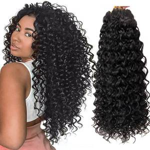 lot 2351 image: 8 Packs Curly Crochet Hair GoGo Curl Crochet hair for Women Natural Black Deep Wave Braiding hair,Synthetic Bohemian Crochet Braid Water Wave Crochet hair Extensions(18inch, 1B)
