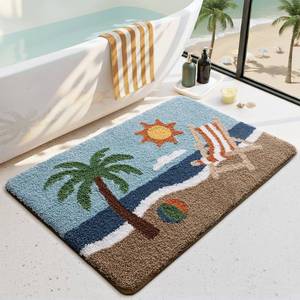 lot 2381 image: LUMI Cute Daisy Bathroom Rugs Non Slip with Rubber Backing, Ultra Soft, Absorbent Washable Bath Mat Quick Dry, Premium Microfiber Plush Carpet for Kids Room, Bedroom, 24inx36in