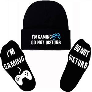 lot 2390 image: Do Not Disturb Gaming Socks Black Beanie Cap Hat Father�s Day Gamer Gifts for Teens Boys Men Teenagers Kids Him