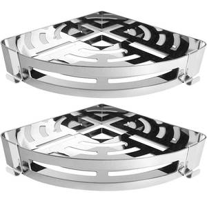 lot 3065 image: NearMoon Bathroom Shower Caddy 2 Pack, 304 Stainless Steel Shower Organizer with 2 Hooks, No Drill (Corner Shelf, Chrome Finish)