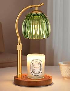 lot 3066 image: Candle Warmer Lamp with Timer - Electric Flameless Wax Melter Warmer for Jar Scented Candles, Vintage Home Decor Cozy for Women Mom Friend Sister (Green)