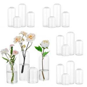 lot 3084 image: Hewory Glass Bud Vases for Flowers Set of 20 Modern Small Flower Vases for Centerpieces - Clear Table Decoration for Wedding Party Events Home Decor Floral Arrangement