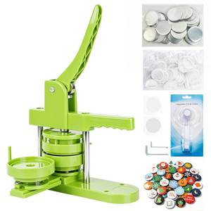 lot 3086 image: Happizza Button Maker Machine, 75mm(3 inch) DIY Pin Button Maker Press Machine Kit, Badge Button Press Machine Pin Maker Machine with Free 100pcs Button PartsandPicturesandCircle Cutter