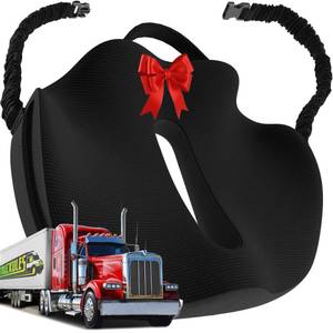 lot 3091 image: XL Truck Seat Cushion for Truck Driver Seat Cushion - Upgraded Back Support, CertiPUR-US� Certified - Thick Memory Foam, Pain Relief for Hours of Driving, Trucker Approved Big Rig - Black