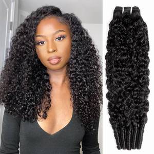 lot 4013 image: Bundles Human Hair 3C4A Spiral End Quick 3Pcs Burmese Curly Water Wave Bundles Human Hair Extensions for Black Women 14-30 INCH Natural Black (3 Burmese Bundles Curly Human Hair, 16 18 20)