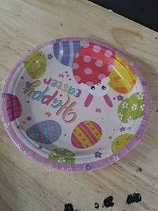 lot 4041 image: 24 Pcs Happy Easter Paper Plates 7 Inch Easter Bunny Egg Theme Disposable Dessert Dinner Plates for Spring Birthday Party Supplies