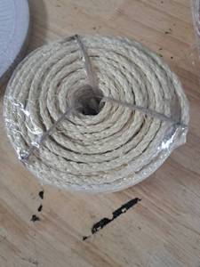lot 4042 image: Treasborn Natural Sisal White Rope for Cat Scratcher Scratching Post Replacement 14 inch Cat Tree Sisal Rope for Repairing, Recovering or DIY Cat Scratcher 50100  164 Feet