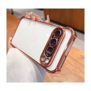 lot 4444 image: Soft Electroplated Case for Google Pixel 9 Pro.Glossy Thin Cover with Clear Back.Built-in Camera Protector funda capa para for Pixel 9 Pro (Rose Gold, Pixel 9 Pro)