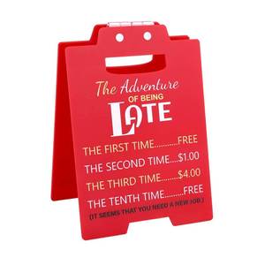 lot 4452 image: Funny Desk Signs Office Desk Accessories Funny Office Decor for Women Men Employee Appreciation Gifts Cubicle Accessories Gag Gifts for Men Women Coworker Teammate Employee Manager Boss (the Adventure of Being Late)