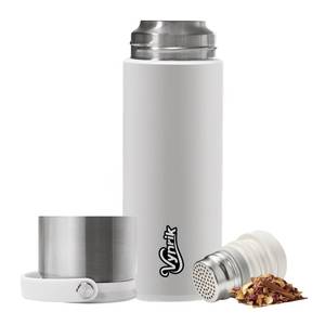 lot 4484 image: Vynrik 16 oz Stainless Steel Tea Infuser Bottle with Lid double as Tea Cup,Fruit Infuser Insulated Water Bottle,Leak Proof Travel Coffee Mug with Handle
