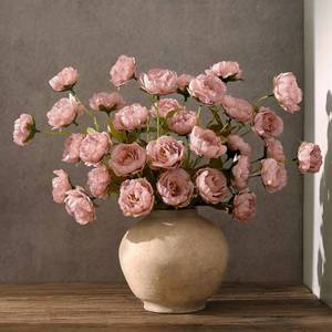 lot 5837 image: Waipfaru 6 Pcs 31in Peonies Artificial Flowers, Real Look Large Faux Silk Flowers with 36 Blooms for DIY Wedding Centerpieces, Vase Filler, Rustic Home Decor - Pink