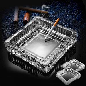 lot 5840 image: Ashtray 2 Pack, Large Glass Ashtray for cigarette cigar, Clear Crystal Ash trays Outdoor Glass Square Ashtrays 7x7 inch for Home Outdoor Patio Office Gifts for Men Father Dad