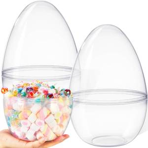 lot 5859 image: JOYIN 10in Transparent Jumbo Easter Eggs, 8 PCS Clear Fillable Plastic Giant Eggs Empty for Easter Egg Hunt, Candy Treats, Basket Stuffers, Party Supplies, Holiday Decoration
