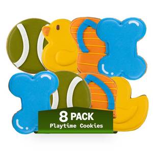 lot 5861 image: CRUMBARK Playtime Biscuits  Hand-Decorated Dog Cookies � 8 Pack in Gift Box  Extra Large Dog Treats 62g Cookie, Vegan Snacks for Dogs, Gifts for Dogs lot of 2