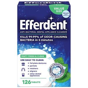 lot 6282 image: Efferdent Anti-Bacterial Dental Appliance Cleaner - 126ct