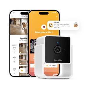 lot 6323 image: Petcube Cam Indoor Home Security Camera with 1080p HD Video, Two-Way Audio, Motion Detection, and Phone App, Night Vision Wi-Fi Camera for Apartment Security, Video Baby Monitor