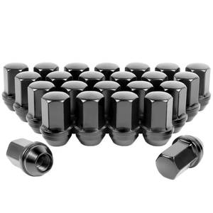 lot 6324 image: Set of 24, M14x1.5 Wheel Lug Nuts Black 1.77�� Tall 78�� Hex 60° Cone Seat Compatible with Silverado Tahoe Suburban Colorado OEM Factory Wheels Lug Nuts