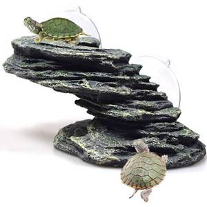 lot 6347 image: kathson Turtle Basking Platform Tortoise Dock Aquarium Landscape Decorative Climbing Ramp Shale Small Stone Ornament Rock for Frogs, Newts