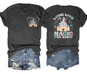 lot 6370 image: Magic Kingdom Shirt Women Girls Just Wanna Have Fun Shirt Girls Trip Cute Magical Tee Summer Vacation Tops(XX-Large,Dark Grey)