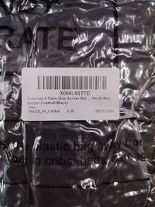 lot 6373 image: Cutecrop Grip Soccer Socks 6-Pair Set Black YouthMen size L lot of 3