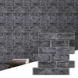 lot 11628 image: Commomy 3D Brick Wall Panels Peel and Stick - 10 pcs 11.8inx 11.8inSmall Size PVC Printable Peel and Stick Brick Backsplash DIY Wallpaper Wall Tile for Kitchen,Bedroom,Bathroom,Living Room,Fireplace,RV
