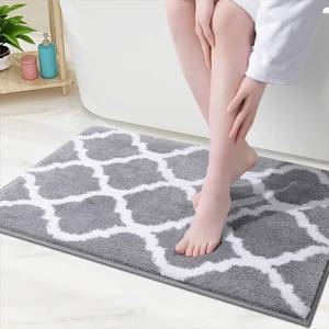 lot 11661 image: OLANLY Bathroom Rugs 36x24, Soft and Absorbent Microfiber Bath Rugs, Non-Slip Shaggy Shower Carpet, Machine Wash Dry, Bath Mats for Bathroom Floor, Tub and Shower, Grey