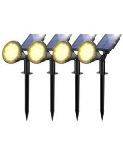 lot 11668 image: NBKLS Solar Spot Lights for Outside, 21 LED Outdoor Solar Lights for Yard, 4 Pack Solar Spotlights Waterproof Auto OnOff for Landscape, Wall, Garden, Pool, Tree, Pathway and Driveway(Warm White) (Only Three)