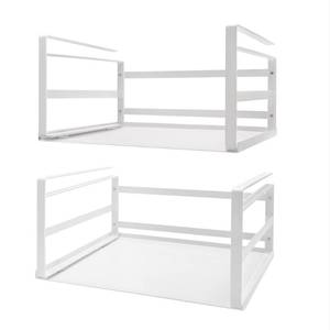 lot 11672 image: Nxconsu 2 Pack Heavy Duty Under Cabinet Organizer, Slide-Under Shelf Basket Storage with Solid Metal Bottom, Hanging Pantry Shelf for Kitchen Cupboard Bookshelf Closet, Holds 30 lbs, White, 13.38in
