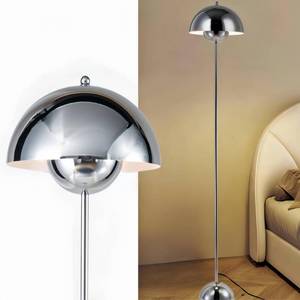 lot 11679 image: COSYLUX Modern Floor Lamp for Living Room, Industrial Tall Standing Lamp for Bedroom, Metal Shade Reflecting Light Reading Floor Lamp for Office, Nursery Room, Corner(Chrome)