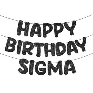 lot 12375 image: Fulmoon Pre Strung Happy Birthday Sigma Banner Glitter Funny Zoomer Gen Z Slang Birthday Party Supplies Gen Z Slang Party Decorations Sign Gift (Black)