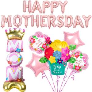 lot 12381 image: 21Pcs Mothers Day Standing Balloon Set- 1Pcs Large 44.1 Inch x 15.4 Inch, Eye-Catching Standing Decor for Home and Party - For Moms Birthday and Festive Mothers Day Celebrations Decorations