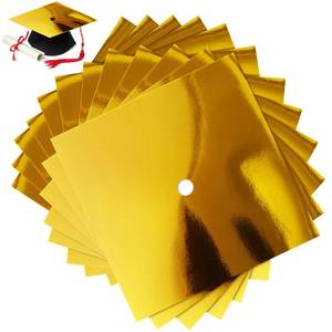 lot 12390 image: Gersoniel 12 Sheets Metallic Cardstock Construction Paper for Graduation Cap Decoration 10x10 inch Colorful Cardstock Grad Cap Cover Card Stock for Graduation Hat Topper Craft DIY(Gold)